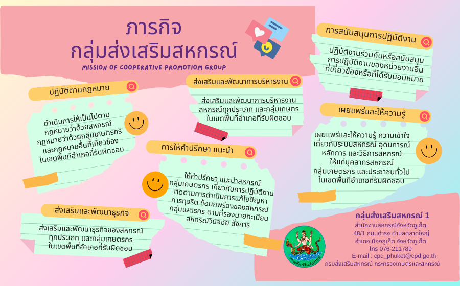 ภารกิจกลุ่มส่งเสริมสหกรณ์