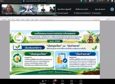 การประชุมแลกเปลี่ยนเรียนรู้และสร้างความเข้าใจในภารกิจกองทุนสงเคราะห์เกษตรกร ผ่านระบบการประชุมทางไกล (Zoom Meeting) ... พารามิเตอร์รูปภาพ 5